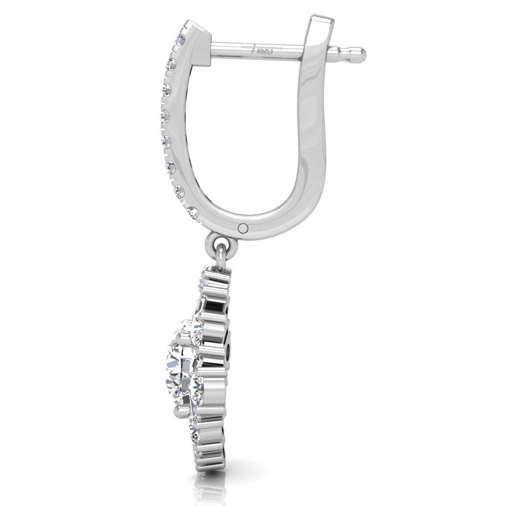 18K Drop Diamond Earrings — SIDE VIEW