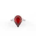 18K Trilogy Pear Diamond Ring — TOP