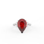 18K Trilogy Pear Diamond Ring — TOP