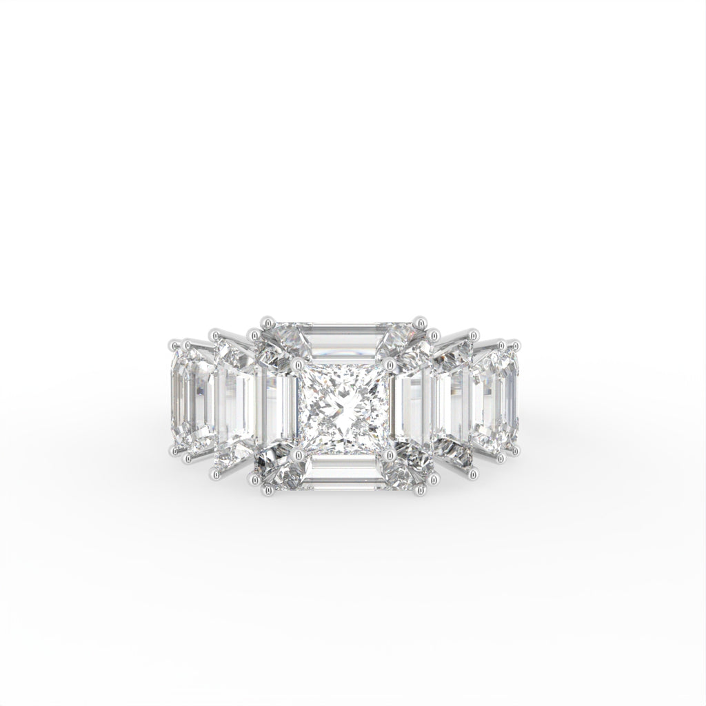 14K White Gold Eternity Princess Diamond Ring — TOP