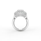 Sterling Silver Oval Diamond Ring — FRONT/BACK