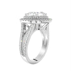 18K Halo Cushion Diamond Engagement Ring — 3D VIEW