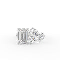 18K Emerald and Heart Diamond Engagement Ring — TOP