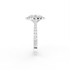 18K Halo Oval Diamond Ring — SIDE