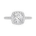 18K Halo Round Diamond Ring — TOP
