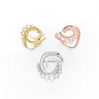 Sterling Silver Round Diamond Ring — 3 COLOR