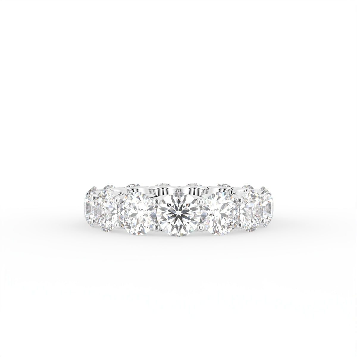 14K White Gold Eternity Round Diamond Ring — TOP