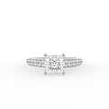 18K Princess Cut Diamond Shoulder Set Ring — TOP