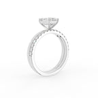 18K Solitaire Emerald Cut Diamond Engagement Ring — 3D VIEW