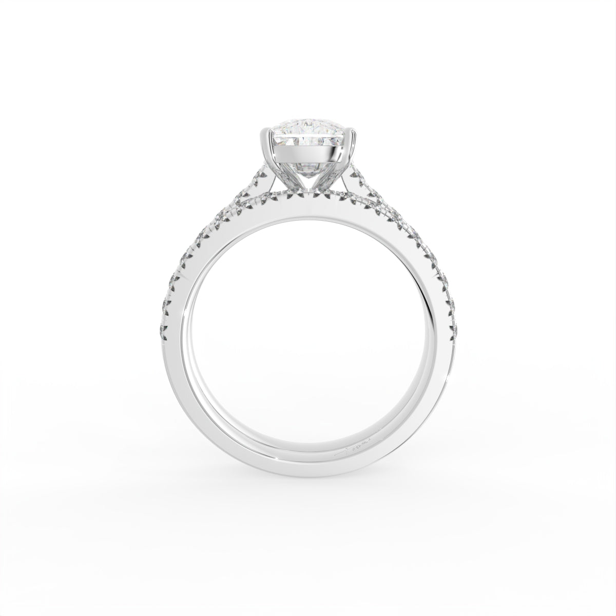 18K Solitaire Cushion Diamond Engagement Ring — FRONT
