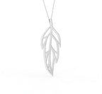 14K White Gold Floral Round Diamond Pendant — 3D VIEW