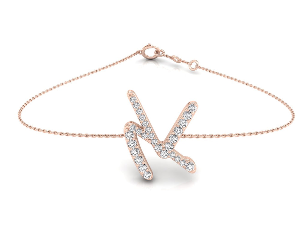 18K Alphabet Diamond Bracelet — TOP