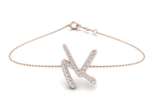 18K Alphabet Diamond Bracelet — TOP