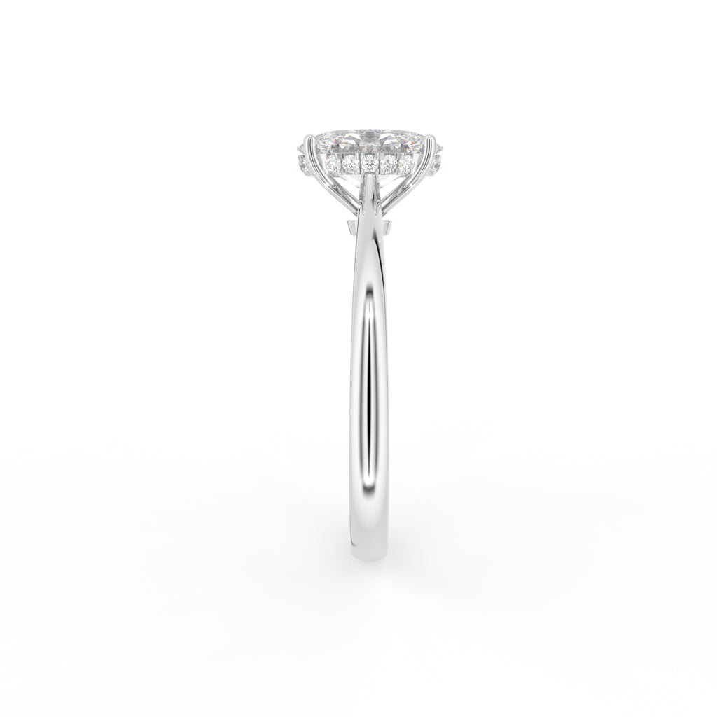 18K Solitaire Diamond Engagement Ring — SIDE