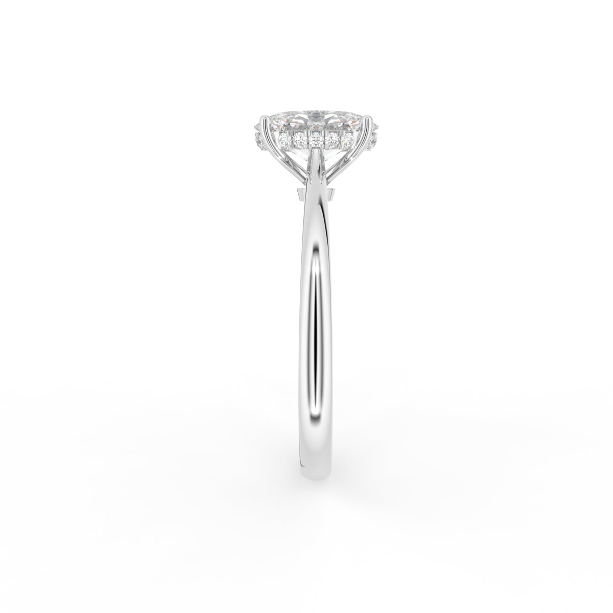 18K Solitaire Diamond Engagement Ring — SIDE