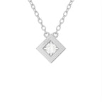 18K Solitaire Princess Diamond Pendant — BACK