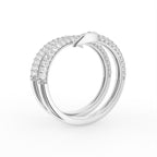 18K Spiral Pave Diamond Ring — 3D VIEW