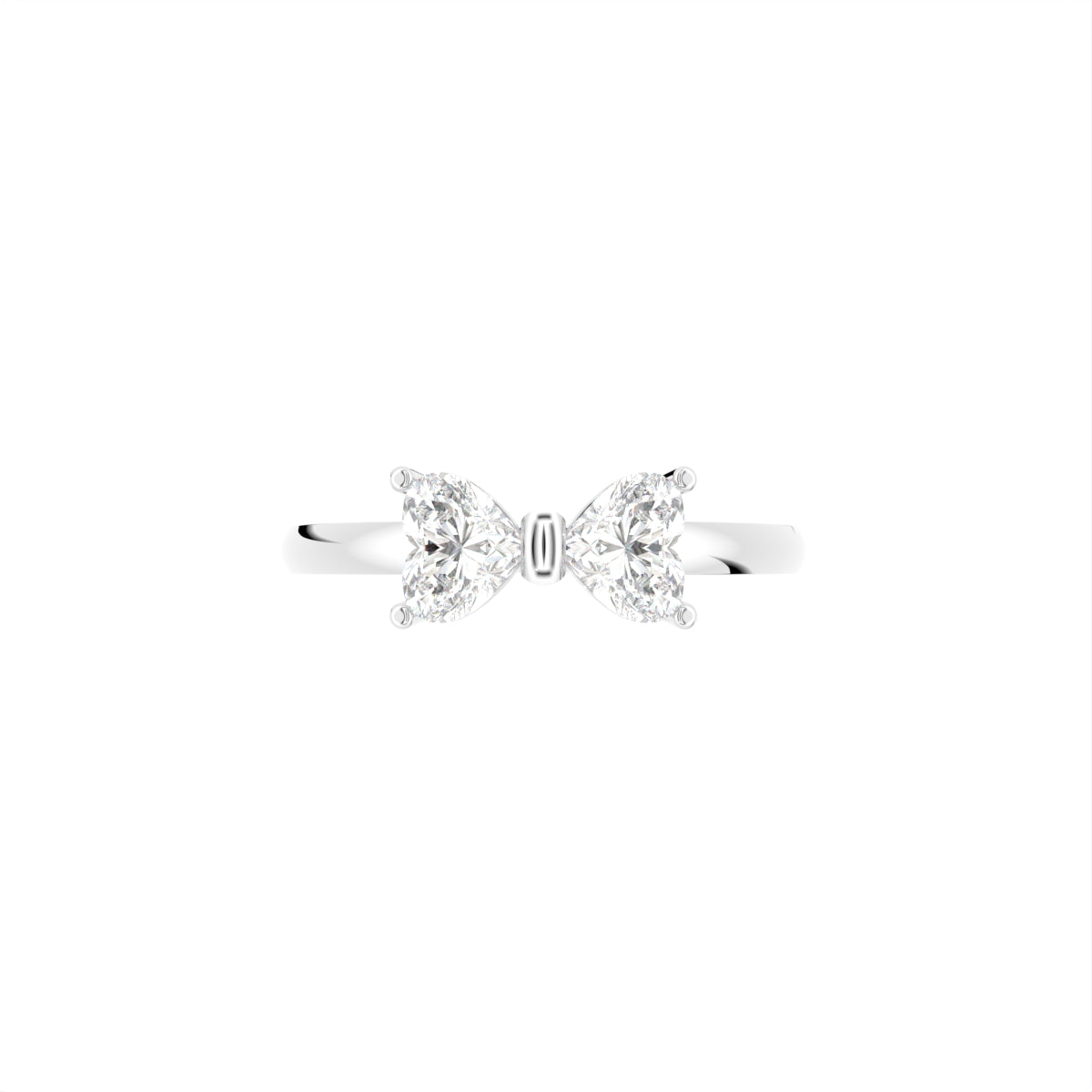18K Bespoke Heart Diamond Ring — TOP