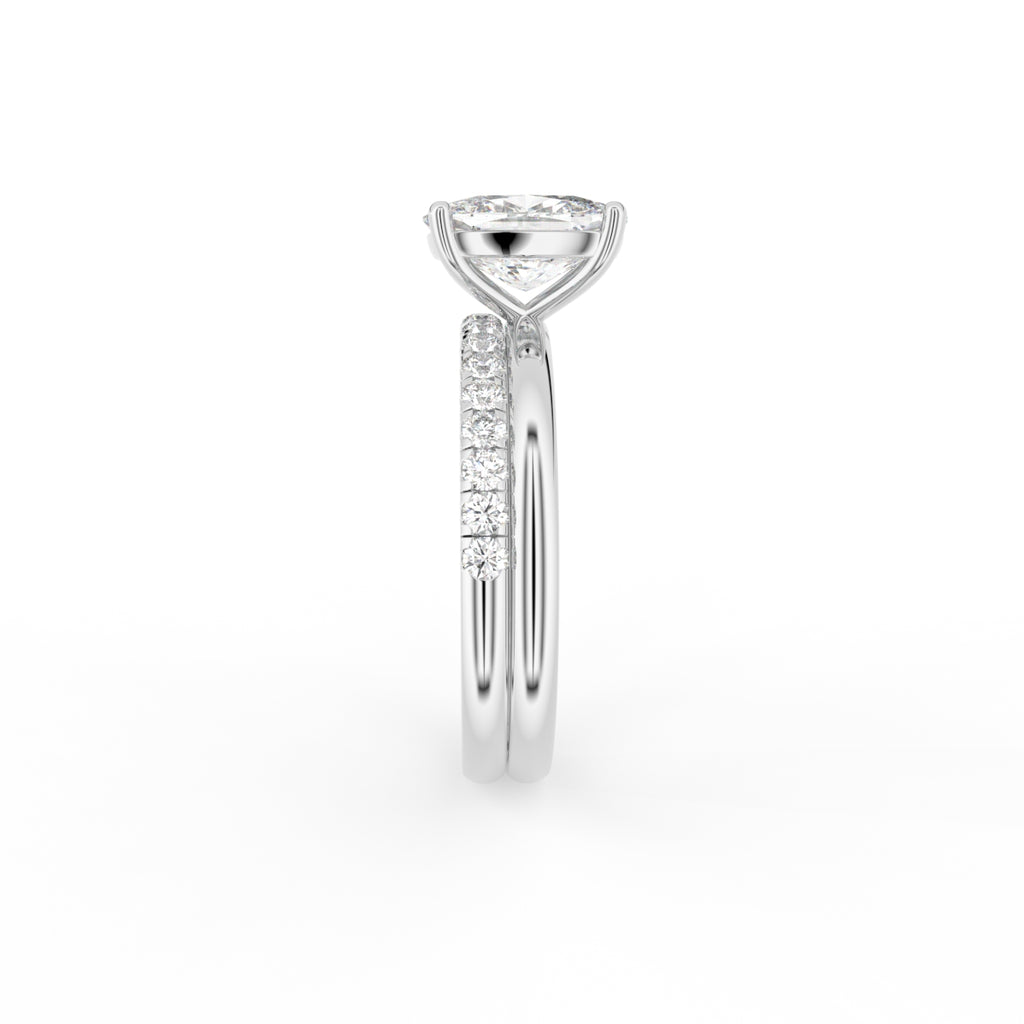 18K Solitaire Cushion Diamond Ring — SIDE