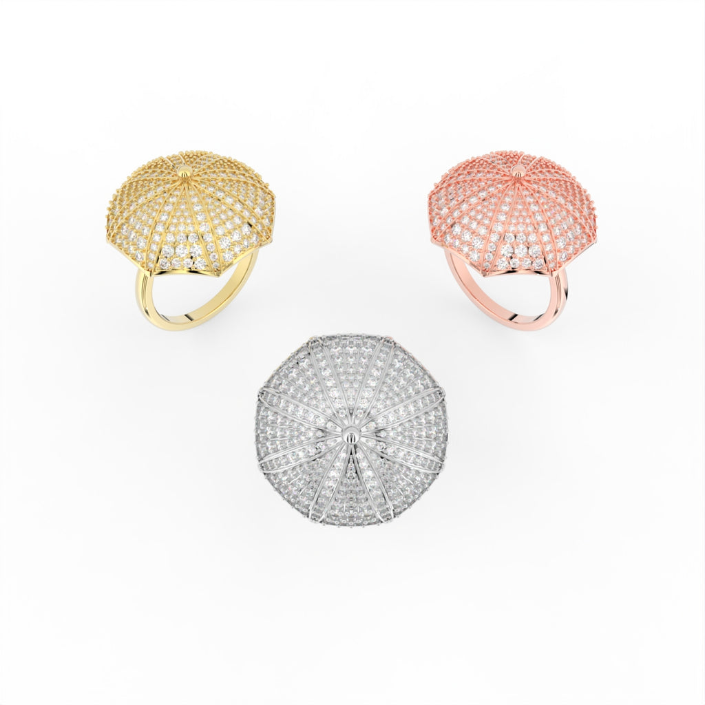 Sterling Silver Diamond Ring — 3 COLOR