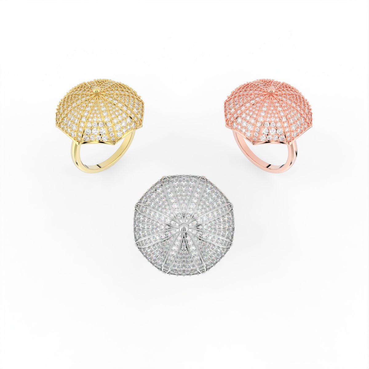 Sterling Silver Diamond Ring — 3 COLOR