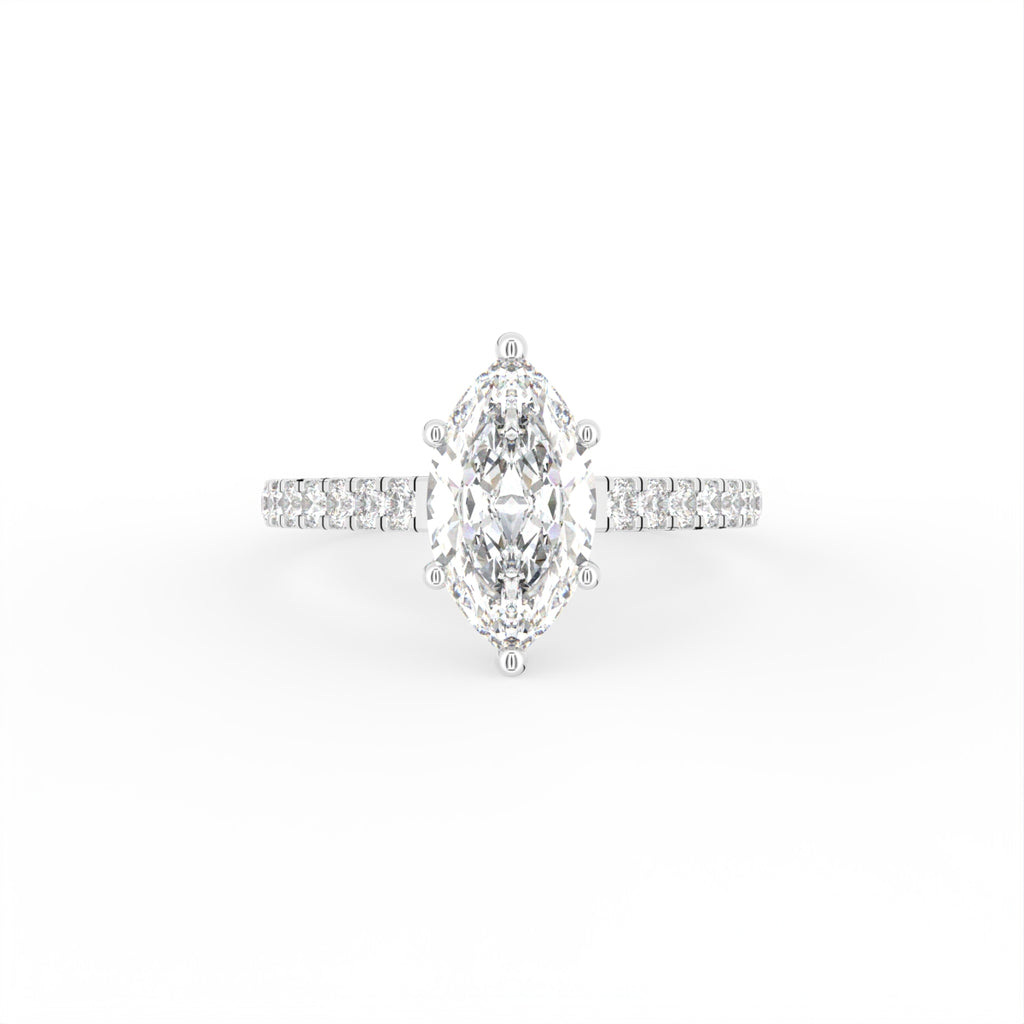 18K Solitaire Princess Diamond Engagement Ring — TOP