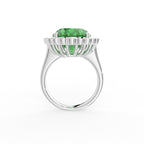 18K Halo Oval Diamond Ring — FRONT