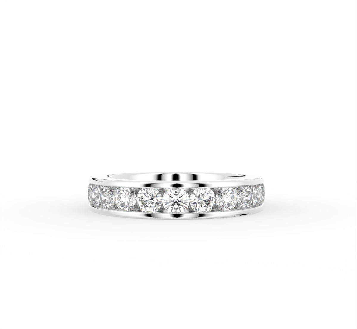 18K Eternity Round Diamond Ring — TOP