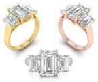 18K Trilogy Diamond Engagement Ring — 3 COLOR