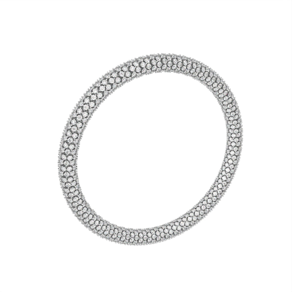18K Round Diamond Pave Bracelet — 3D VIEW