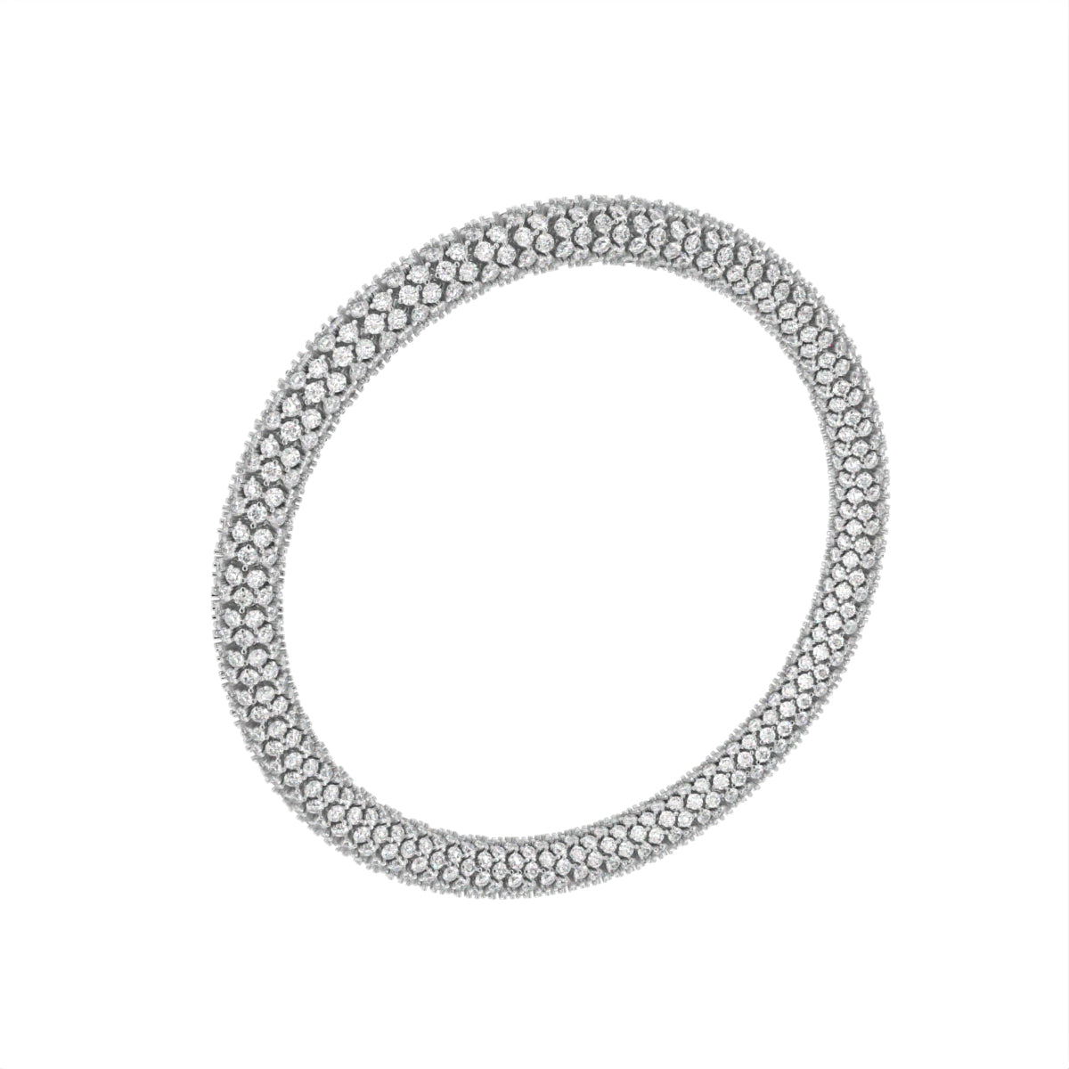 18K Round Diamond Pave Bracelet — 3D VIEW