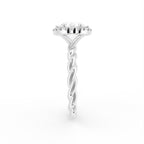 18K Halo Round Diamond Engagement Ring — SIDE