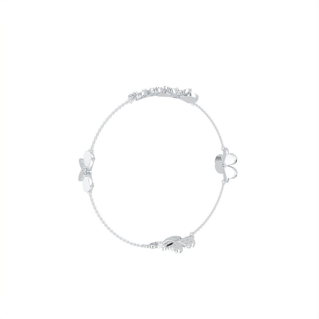 18K Floral Diamond Bracelet — 3D VIEW