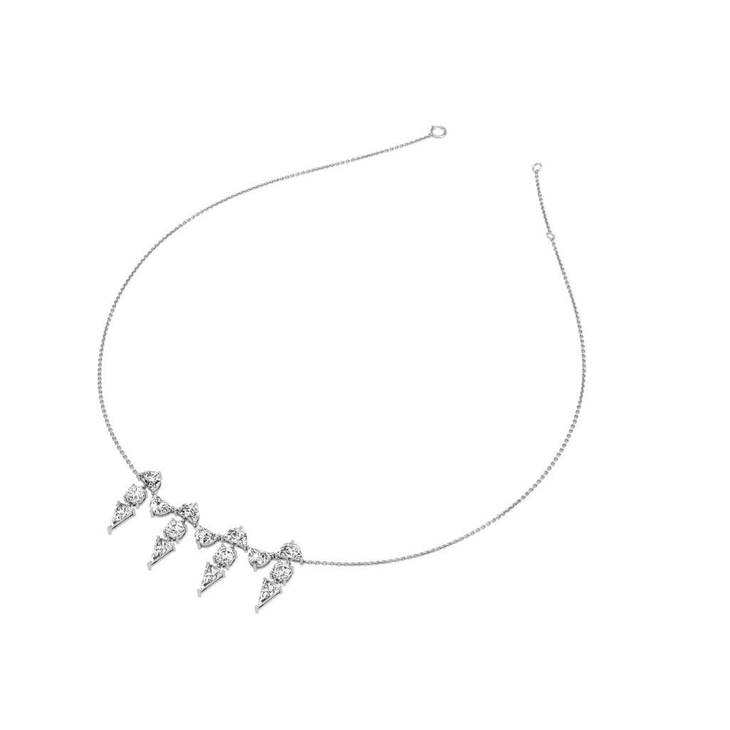 18K Pave Diamond V Necklace — 3D VIEW