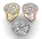 18K White Gold Bespoke Baguette Diamond Ring — 3 COLOR