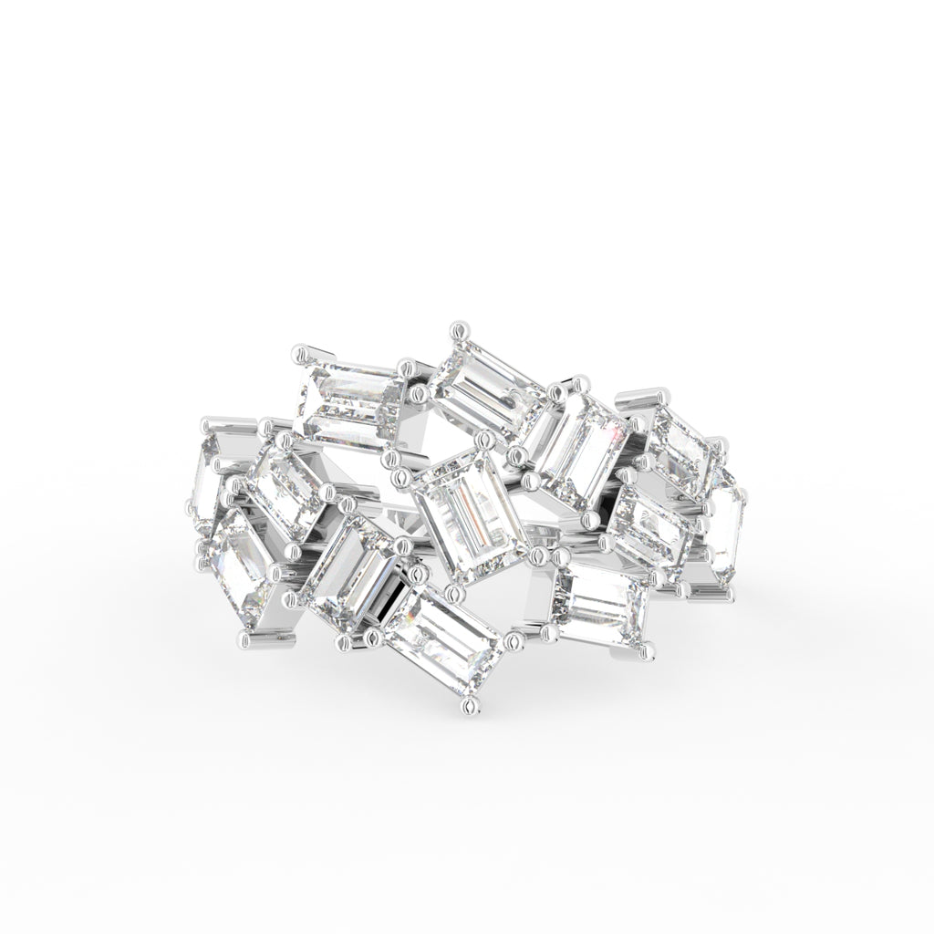18K Bespoke Baguette Diamond Ring — TOP
