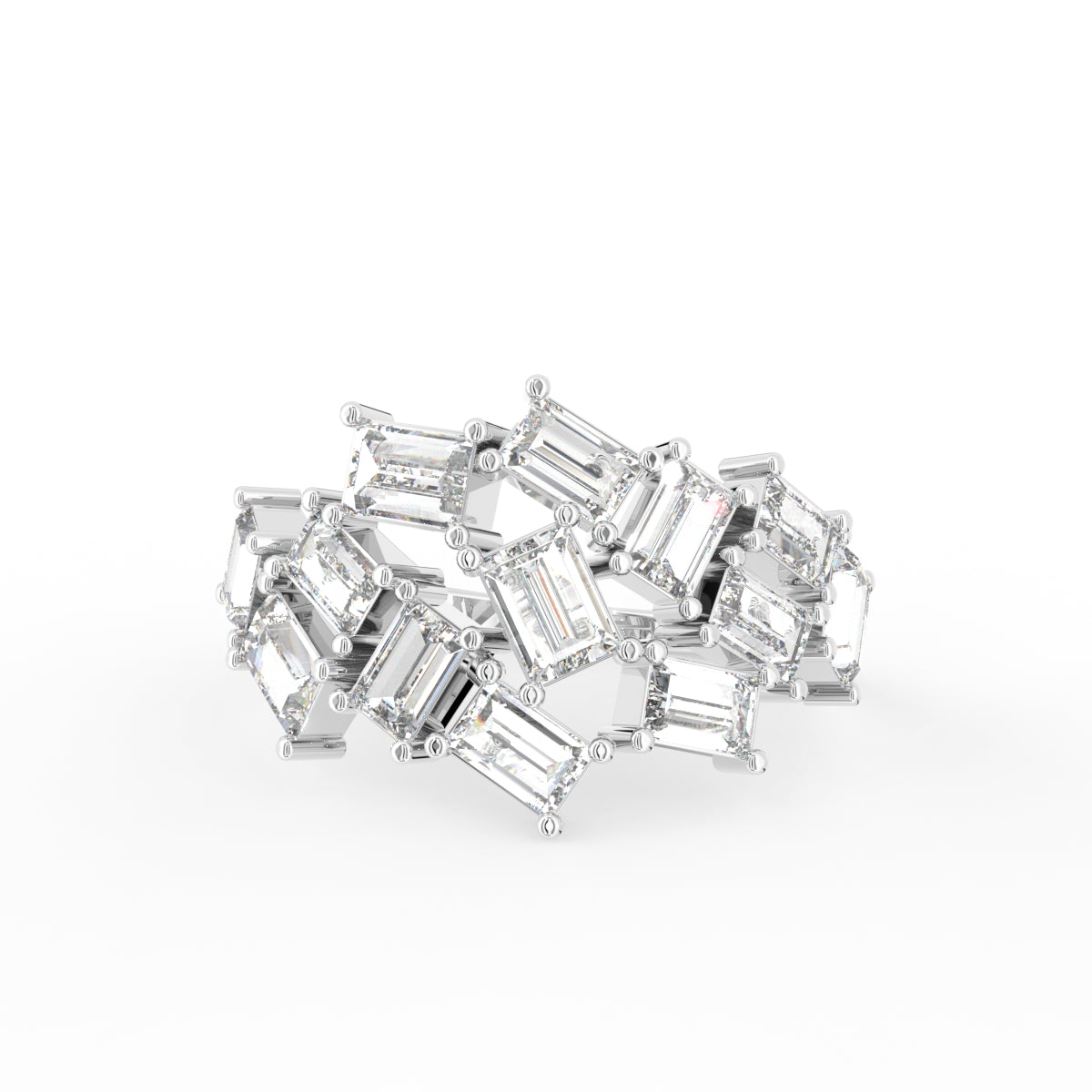 18K Bespoke Baguette Diamond Ring — TOP