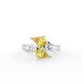 14K White Gold Bespoke Kite Diamond Ring — TOP