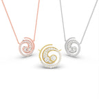 18K Nature Round Diamond Pendant — 3 COLOR