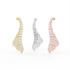 Sterling Silver Diamond Earrings — 3 COLOR