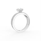 18K Heart Diamond Engagement Ring — 3D VIEW
