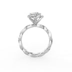 18K Solitaire Round Diamond Engagement Ring — FRONT