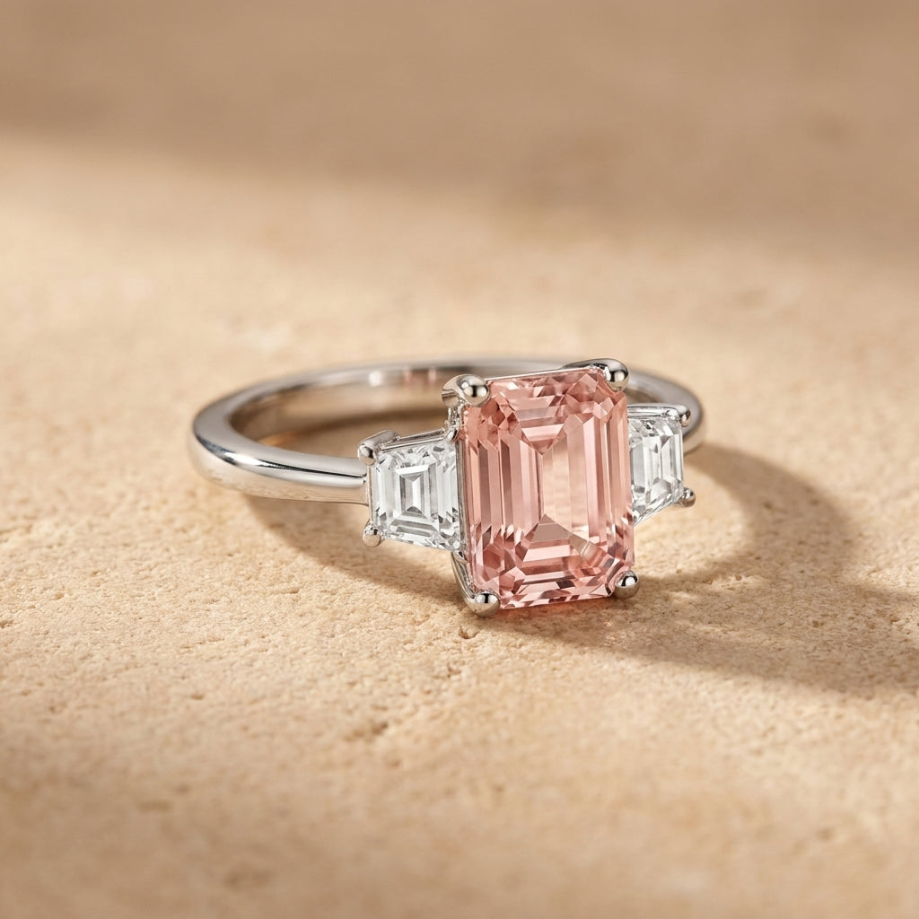 18K Trilogy Radiant Diamond Ring