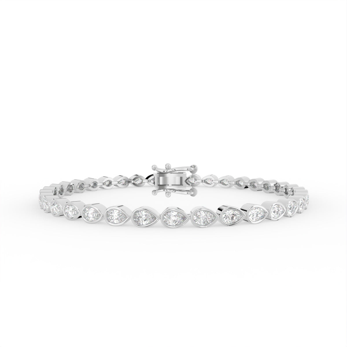 18K Pear Diamond Bezel Bracelet — TOP