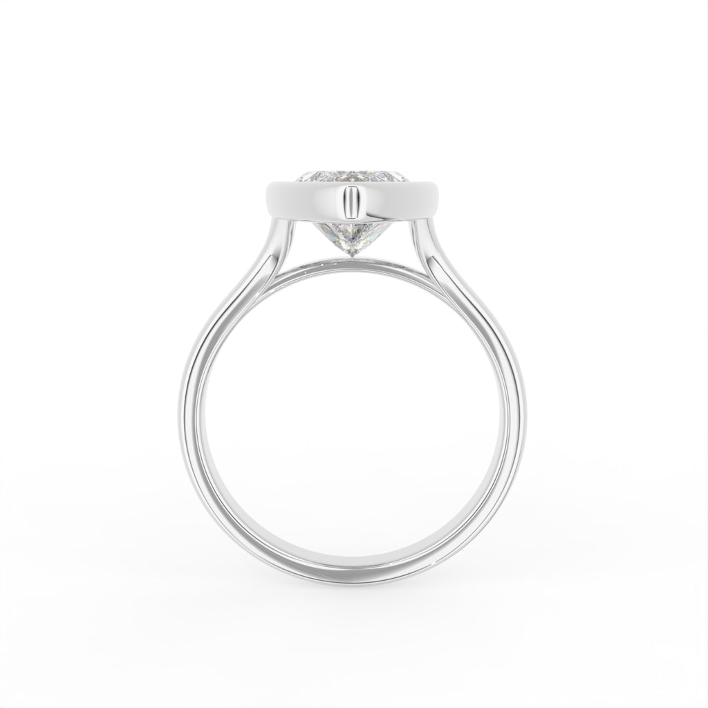 Sterling Silver Marquise Diamond Ring — FRONT/BACK