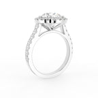 18K Halo Round Solitaire Diamond Ring — 3D VIEW