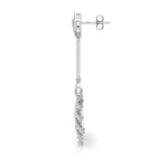 18K Peacock Feather Diamond Earrings — SIDE VIEW