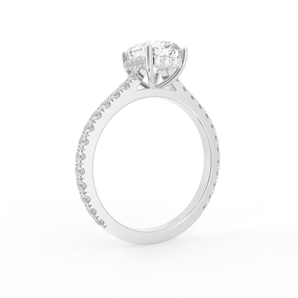 18K Solitaire Emerald Cut Diamond Ring — 3D VIEW