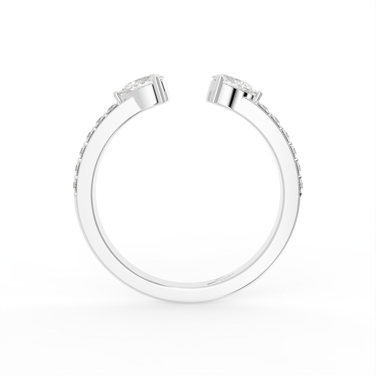 18K Bespoke Pear Diamond Ring — FRONT