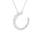 18K Crescent Round Diamond Pendant — 3D VIEW